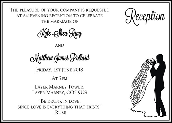 Interfaith wedding invitation wording 4A - Parekh Cards